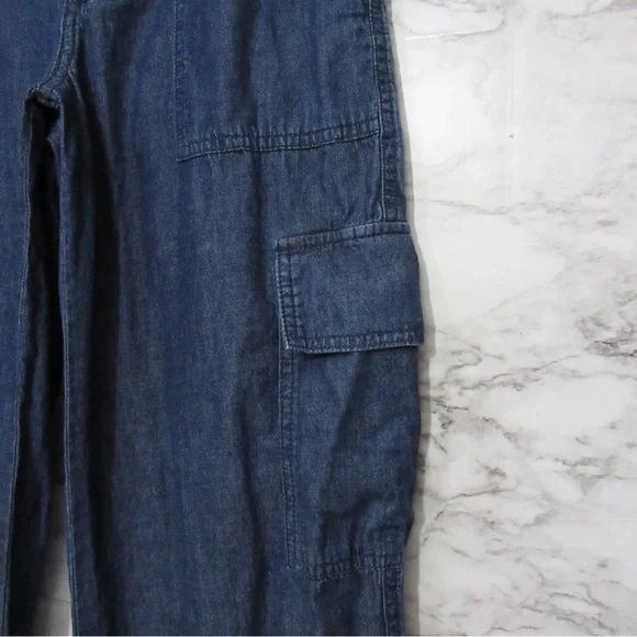 DKNY Chambray Casual Cargo Pants Size 4 - Picture 5 of 16